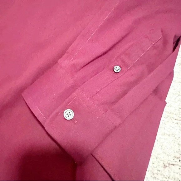 NWT Eddie Bauer maroon wrinkle resistant button down size XL - Picture 9 of 11